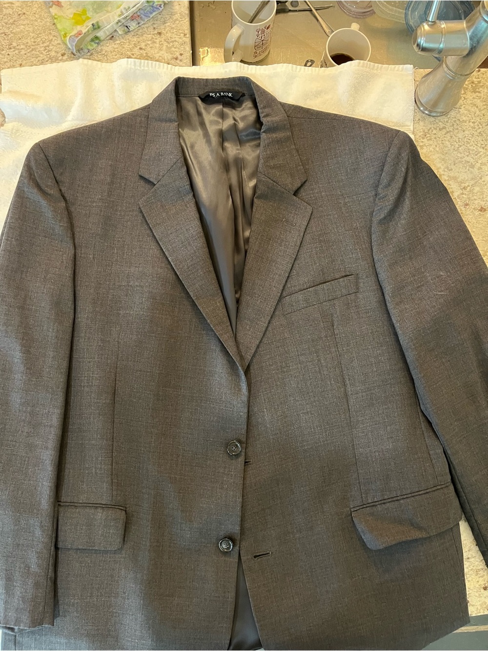 Jos. A. Bank Men's Charcoal Gray Two-Button Suit Jacket